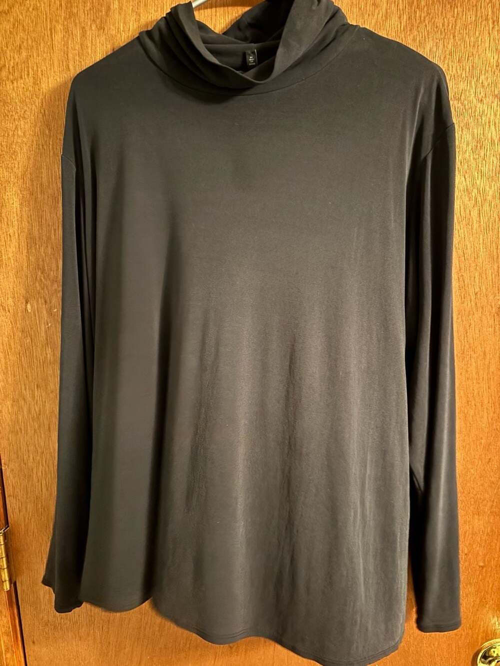 Eileen Fisher Woman Black Long Sleeve Turtleneck Tunic Top Size 1X
